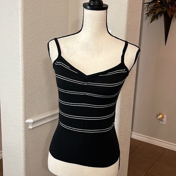 Mossimo Supply Co. Sweaters - Mossimo black with white stripe silk blend crop sweater